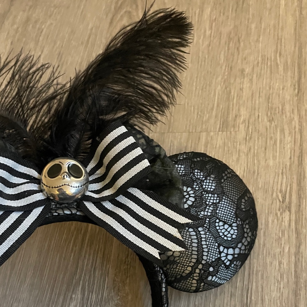 Disney Nightmare Before Christmas Jack Skellington Minnie Mouse Ears Headband